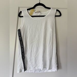 NWT Michael Kors White Tank with Logo Detail Size M
